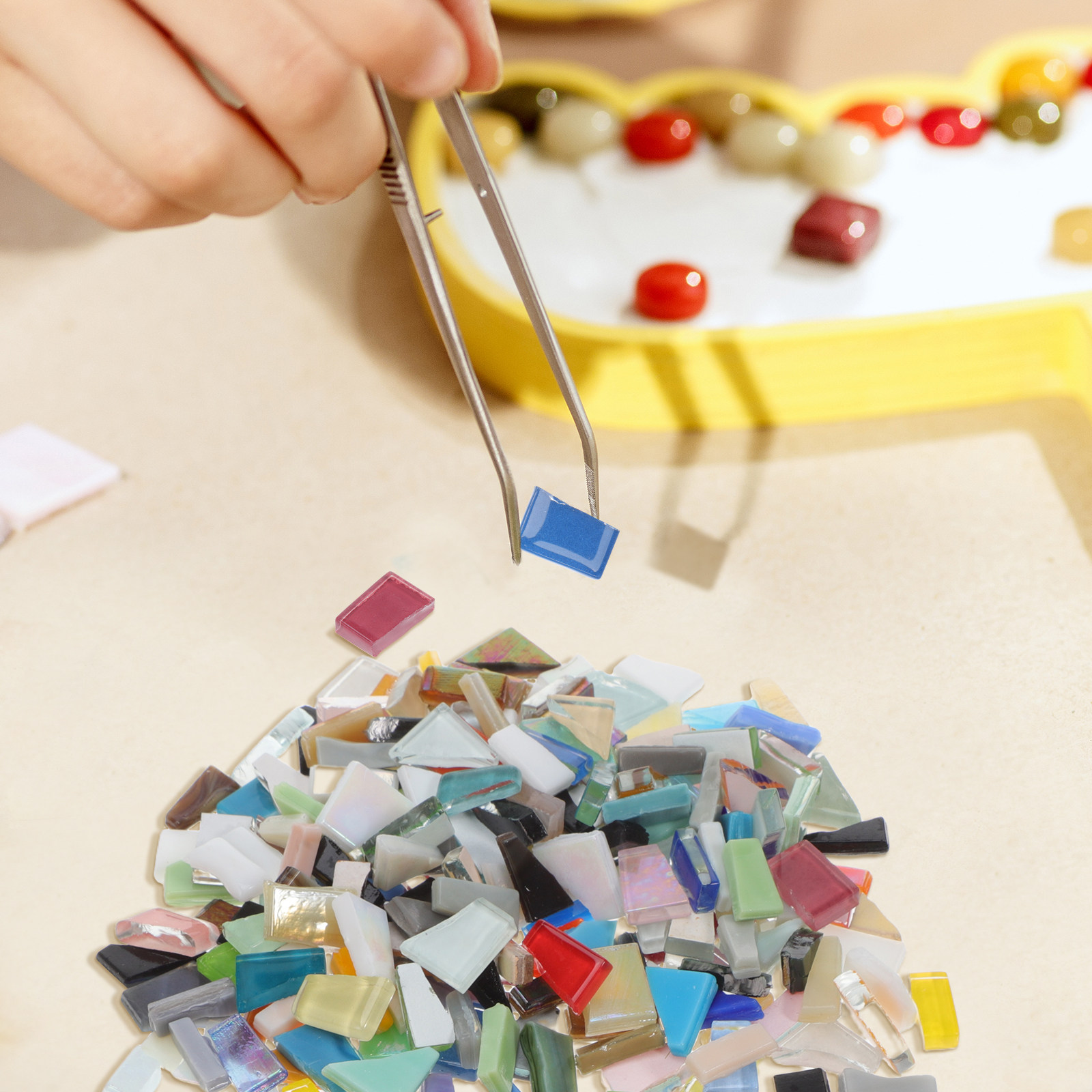 The Art And Craft Of Jewelry - 250G Glass Mosaic Pieces Irregular DIY