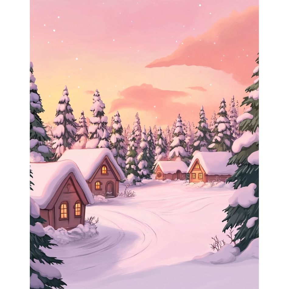 Art Craft Ideas With Paper - RUOPOTY Snow House Diamond Painting Wall