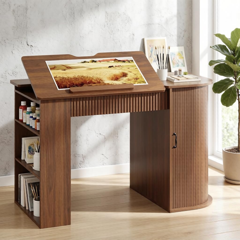 Art & Craft Job Vacancies - Drafting Table with Storage Cabinet &