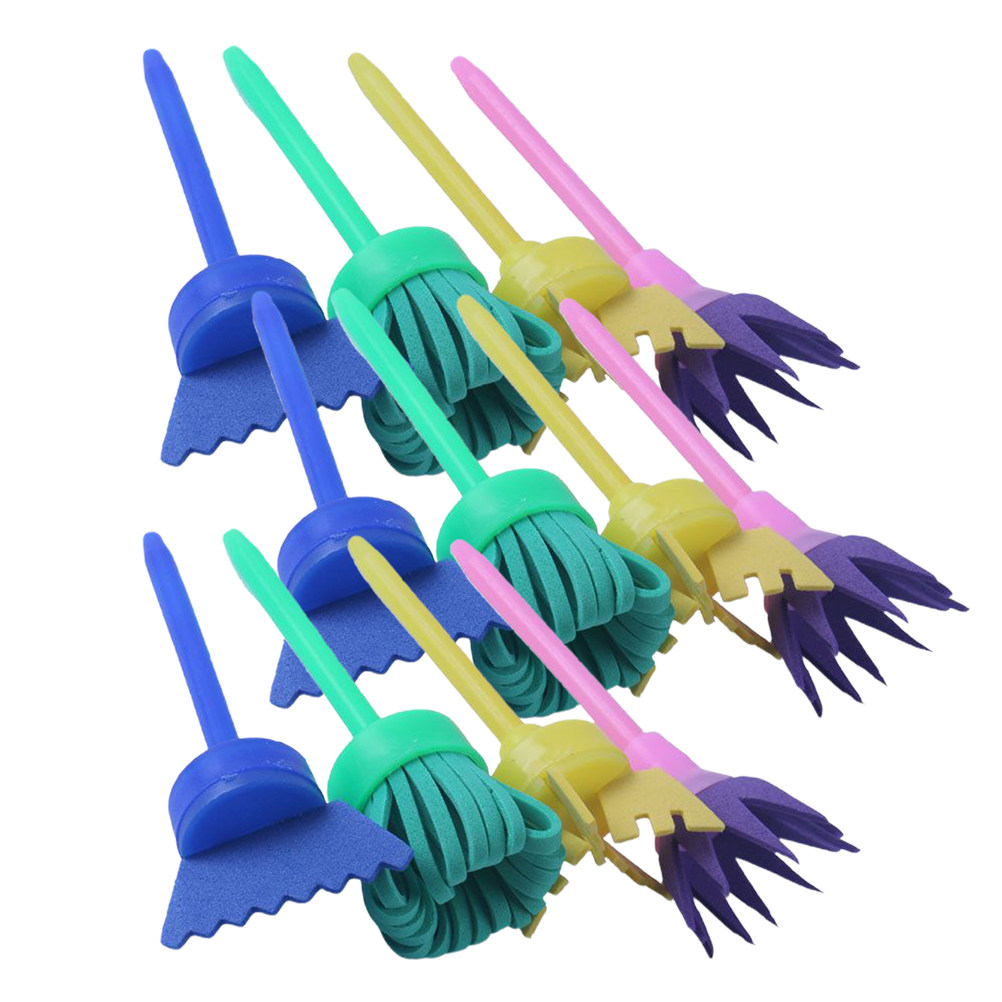 Art And Craft With Paint - Plastic Handle Painting Brushes Sponge Paint