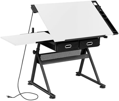 Art & Craft Of Problem Solving - Drafting Table Drawing Desk w/Power Outlet,