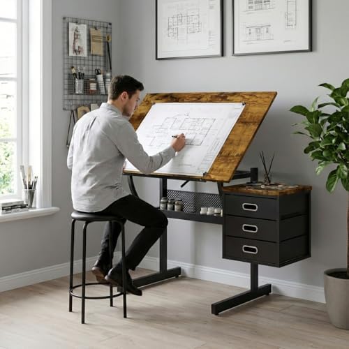 Art & Craft Job Vacancies - Adjustable Art Desk with Storage, 0-75°