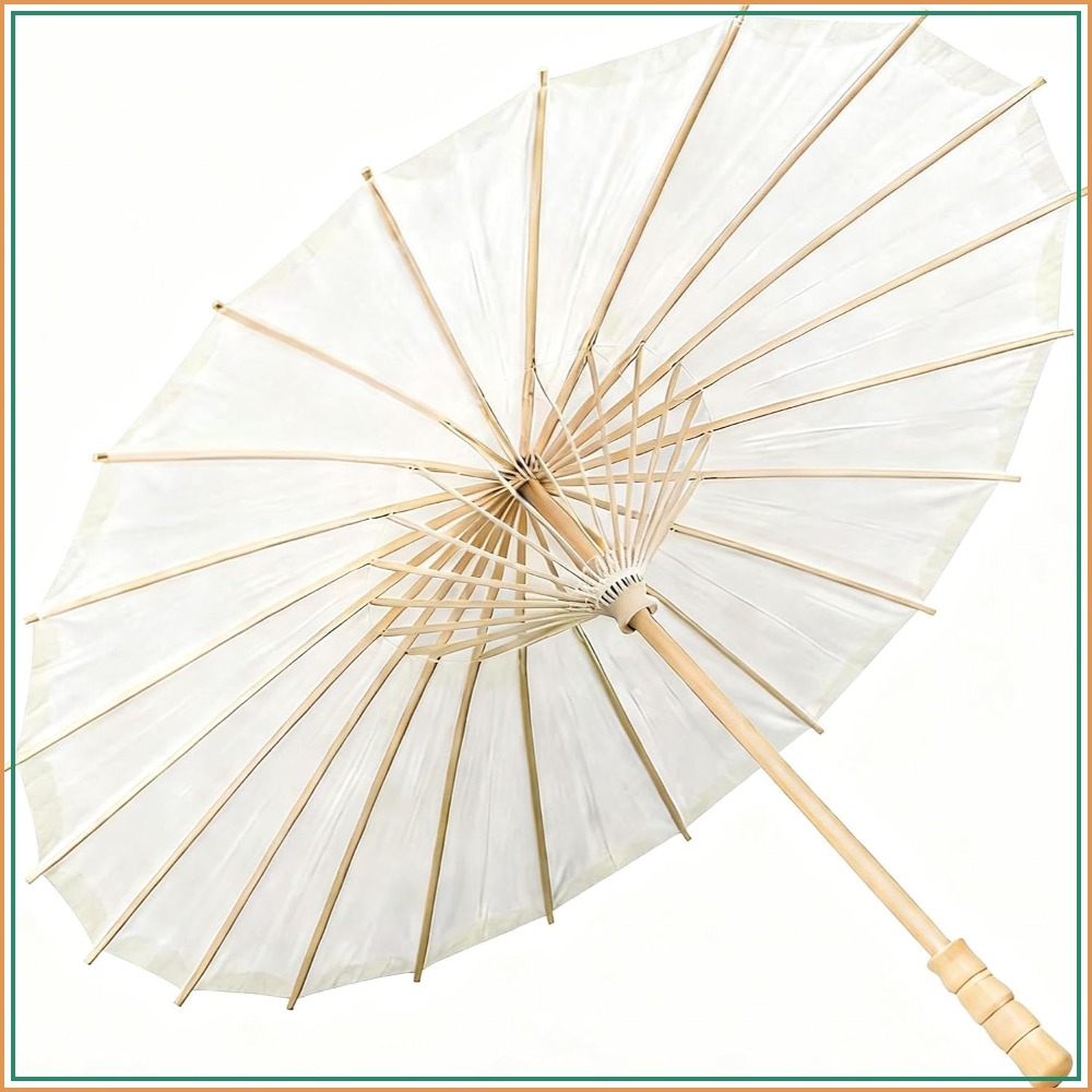 Art Craft Umbrella - 33 Inch White Paper Parasol Umbrella