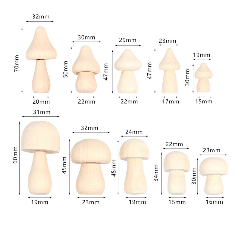 5PCS Mini Unfinished Wooden Mu - Art And Craft With Paint のレビューと価格