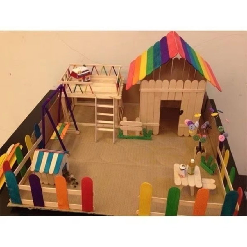 50Pcs Lot Natural Colored Wood - Art Craft Ice Cream のレビューと価格