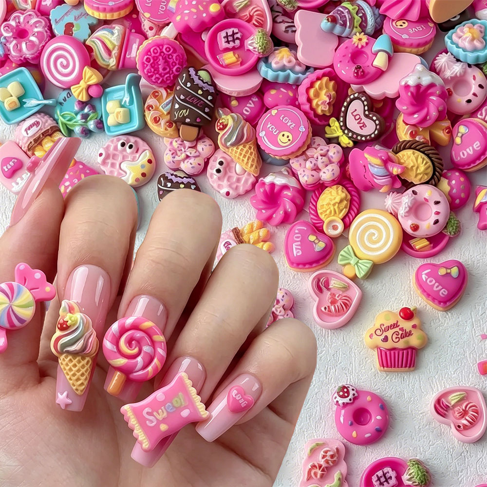50PCS Cute Mini Dessert Resin  - Art Craft Ice Cream のレビューと価格