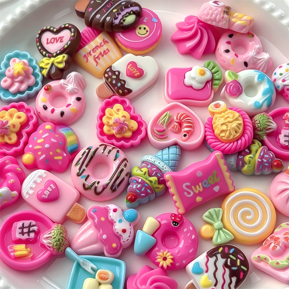 50PCS Cute Mini Dessert Resin  - Art Craft Ice Cream のレビューと価格
