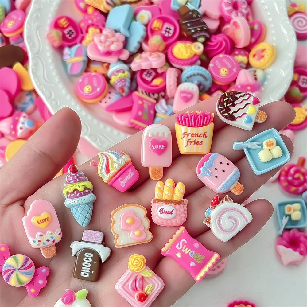 50PCS Cute Mini Dessert Resin  - Art Craft Ice Cream のレビューと価格