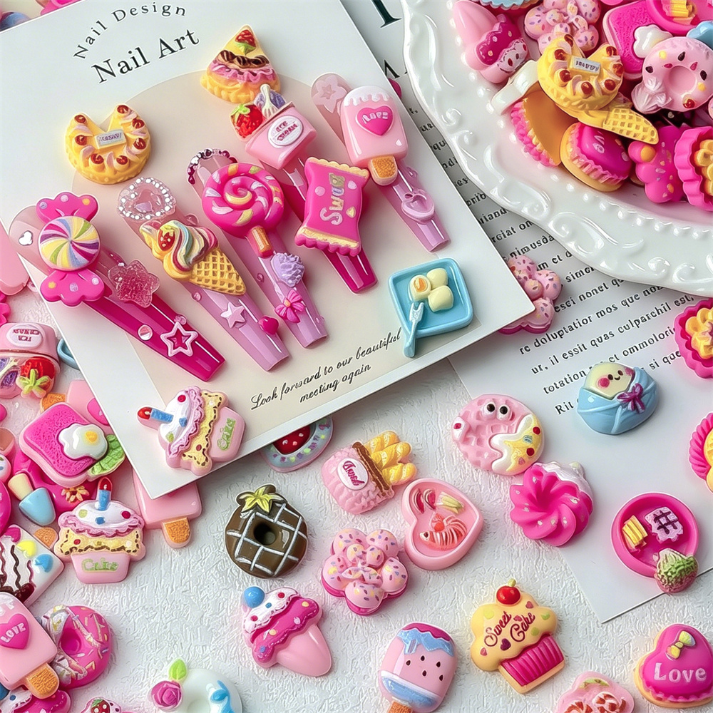 50PCS Cute Mini Dessert Resin  - Art Craft Ice Cream のレビューと価格