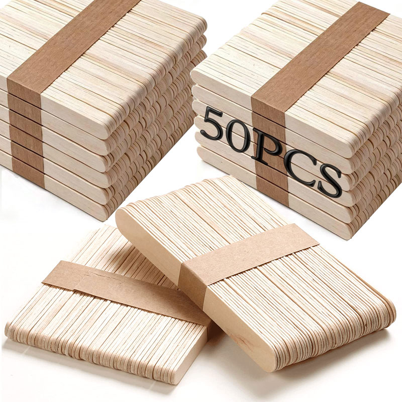 50PCS Popsicle Sticks Natural  - Art Craft Ice Cream のレビューと価格
