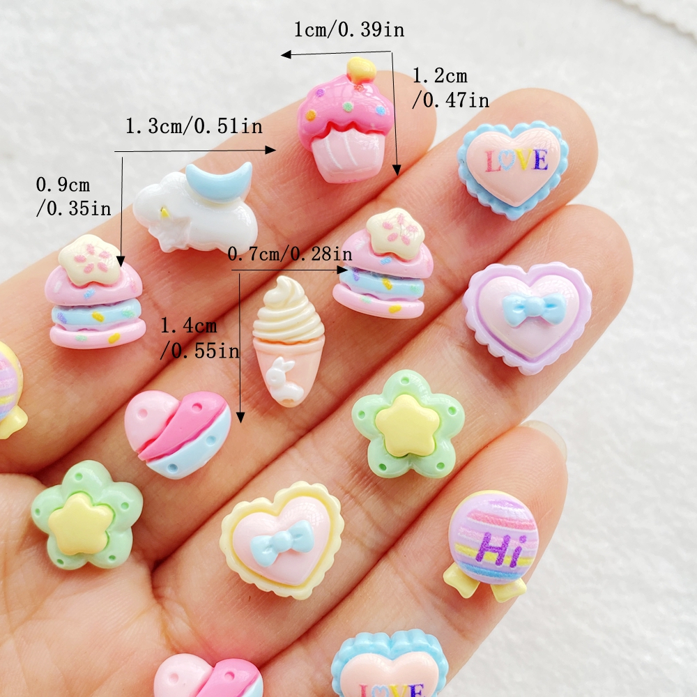30pcs Resin Colorful 3D Cute S - Art Craft Ice Cream のレビューと価格