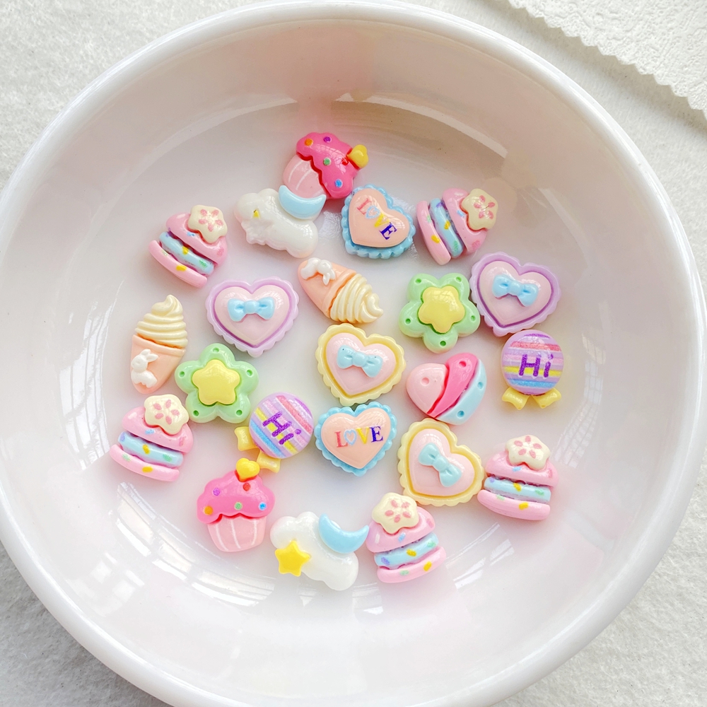 30pcs Resin Colorful 3D Cute S - Art Craft Ice Cream のレビューと価格