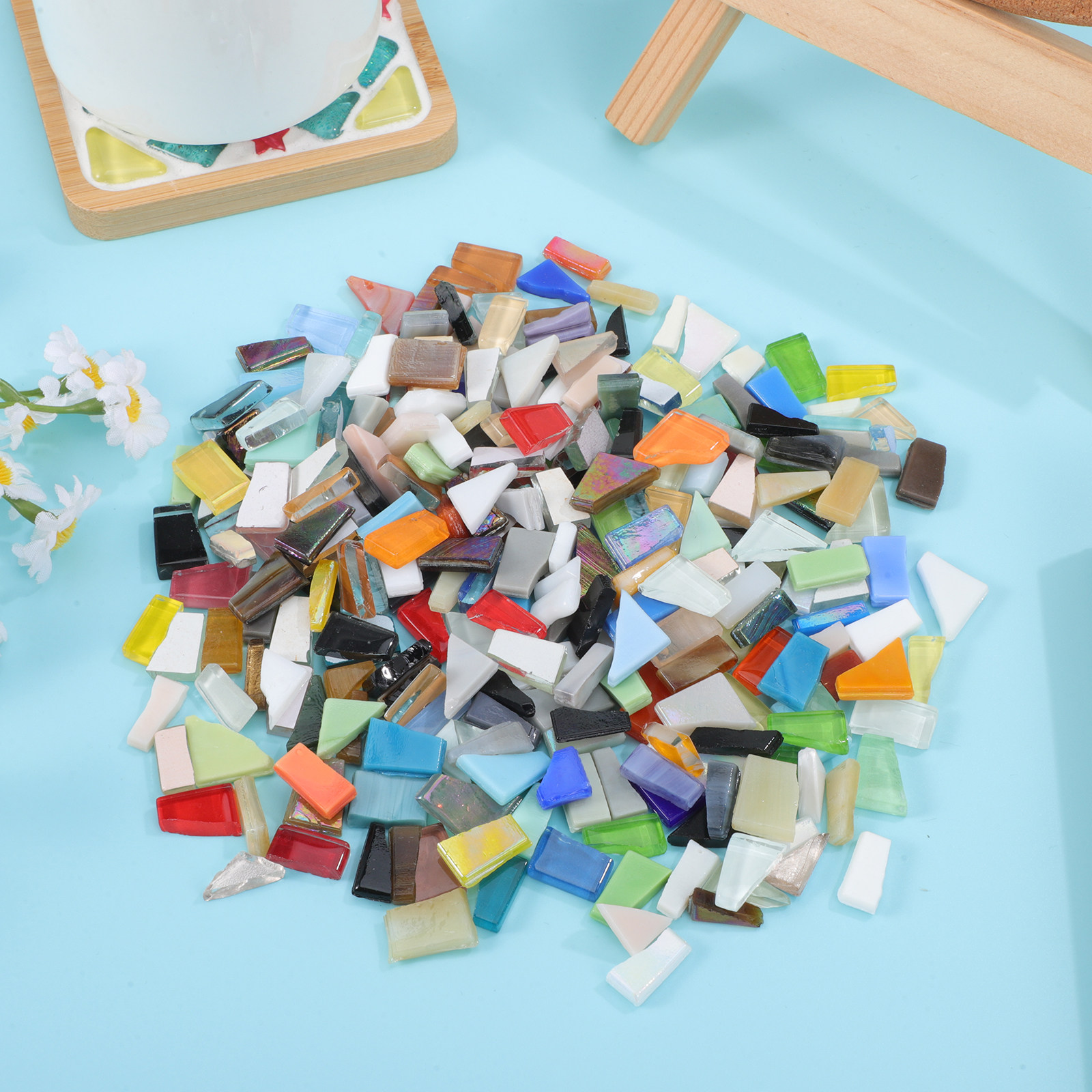 250G Glass Mosaic Pieces Irreg - The Art And Craft Of Jewelry のレビューと価格
