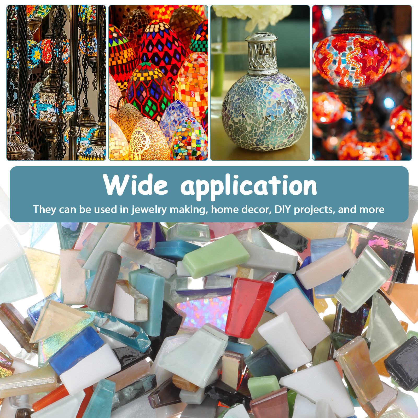250G Glass Mosaic Pieces Irreg - The Art And Craft Of Jewelry のレビューと価格