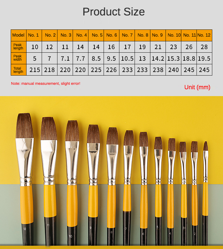 6pcs/set weasel hair Flat peak - Art Craft 3 Year Old のレビューと価格