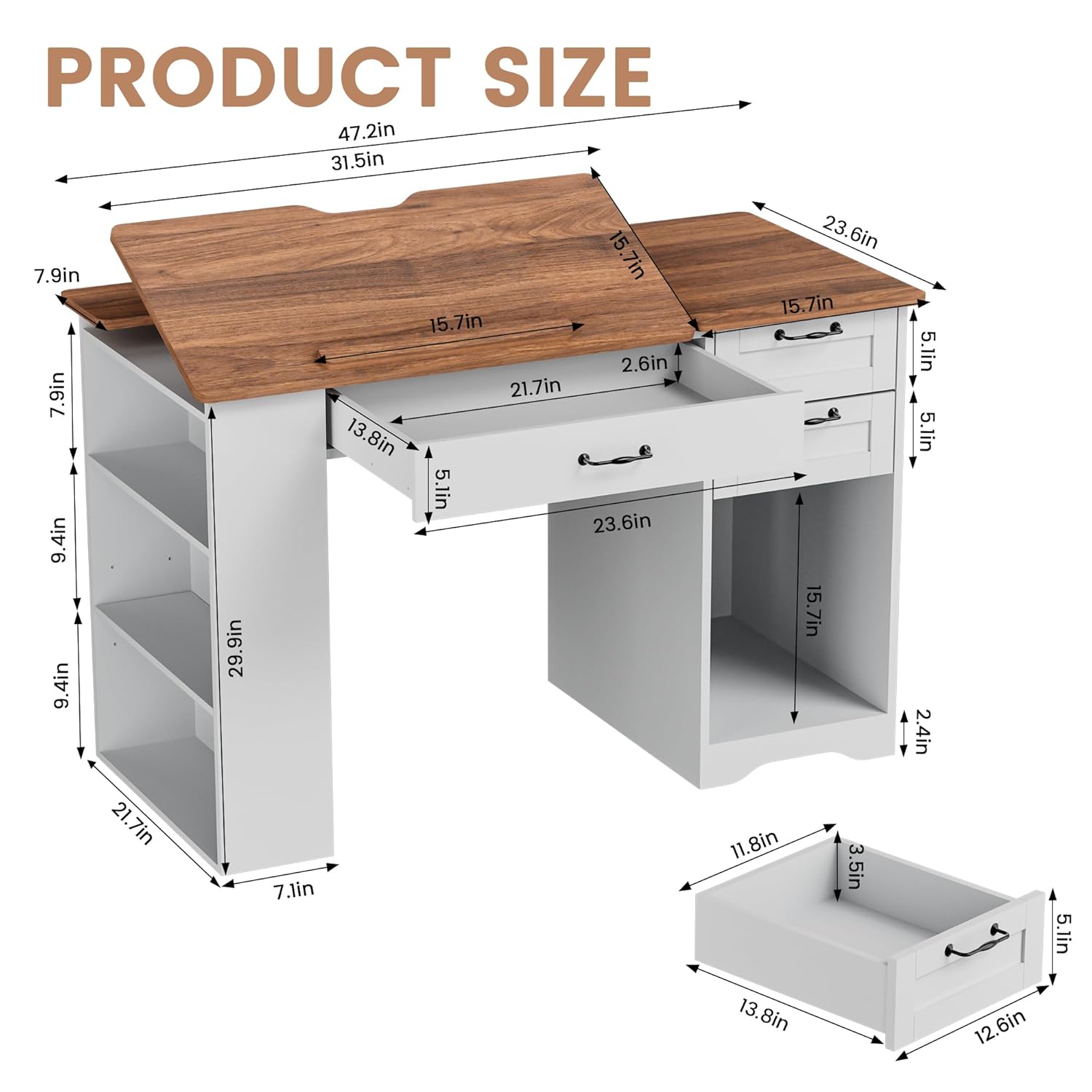 Drafting Table with Storage Ca - Art & Craft Job Vacancies のレビューと価格