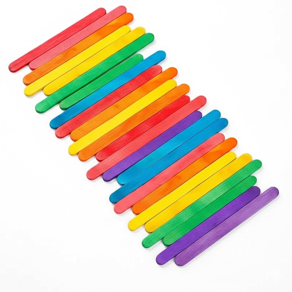 50Pcs Colored Wooden Popsicle  - Art Craft Ice Cream のレビューと価格