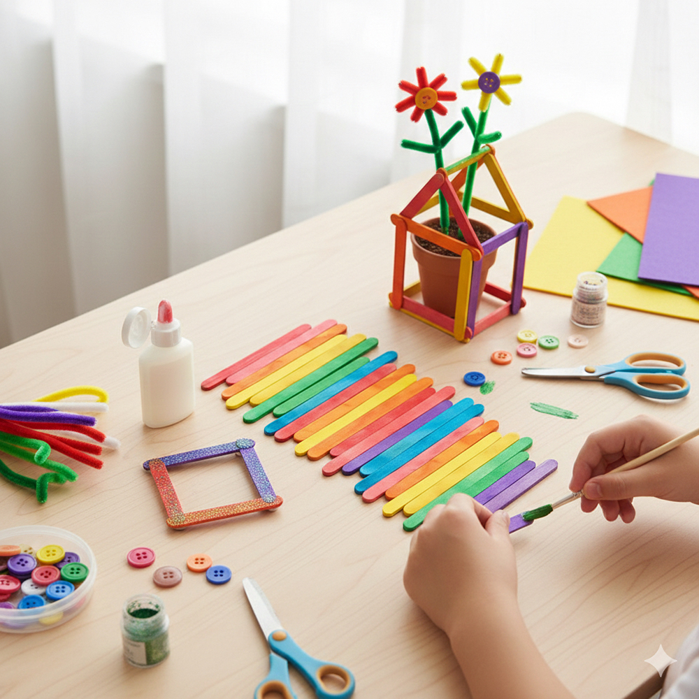 50Pcs Colored Wooden Popsicle  - Art Craft Ice Cream のレビューと価格
