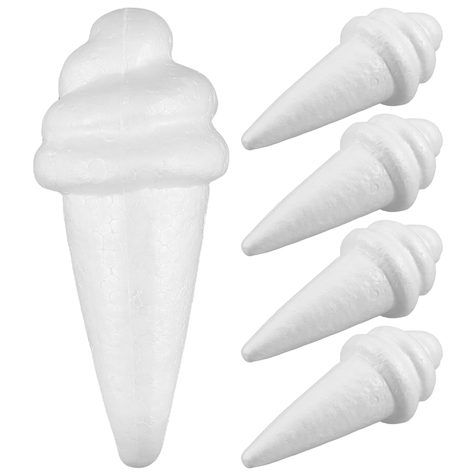5Pcs White Foam Ice Cream Cone - Art Craft Ice Cream のレビューと価格