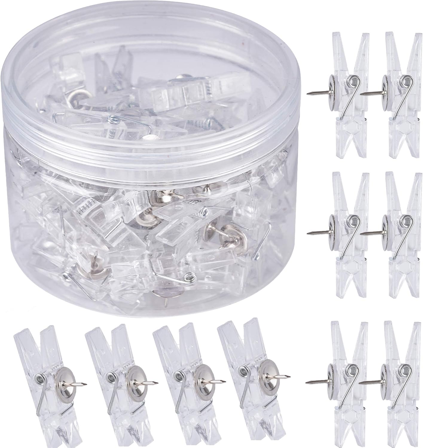 60Pcs Clear Decorative Push Pi - Wallpaper Art And Craft のレビューと価格