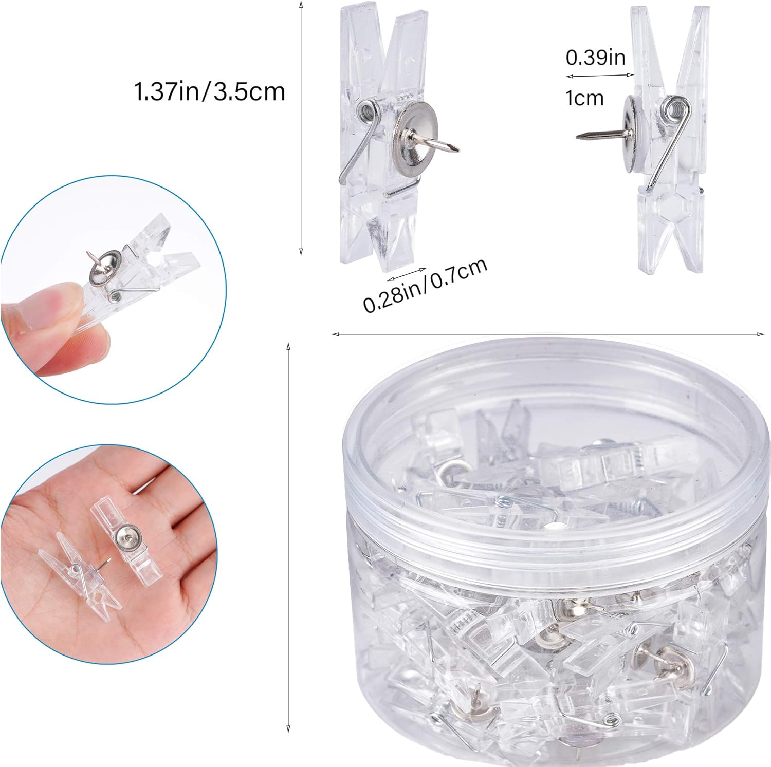 60Pcs Clear Decorative Push Pi - Wallpaper Art And Craft のレビューと価格