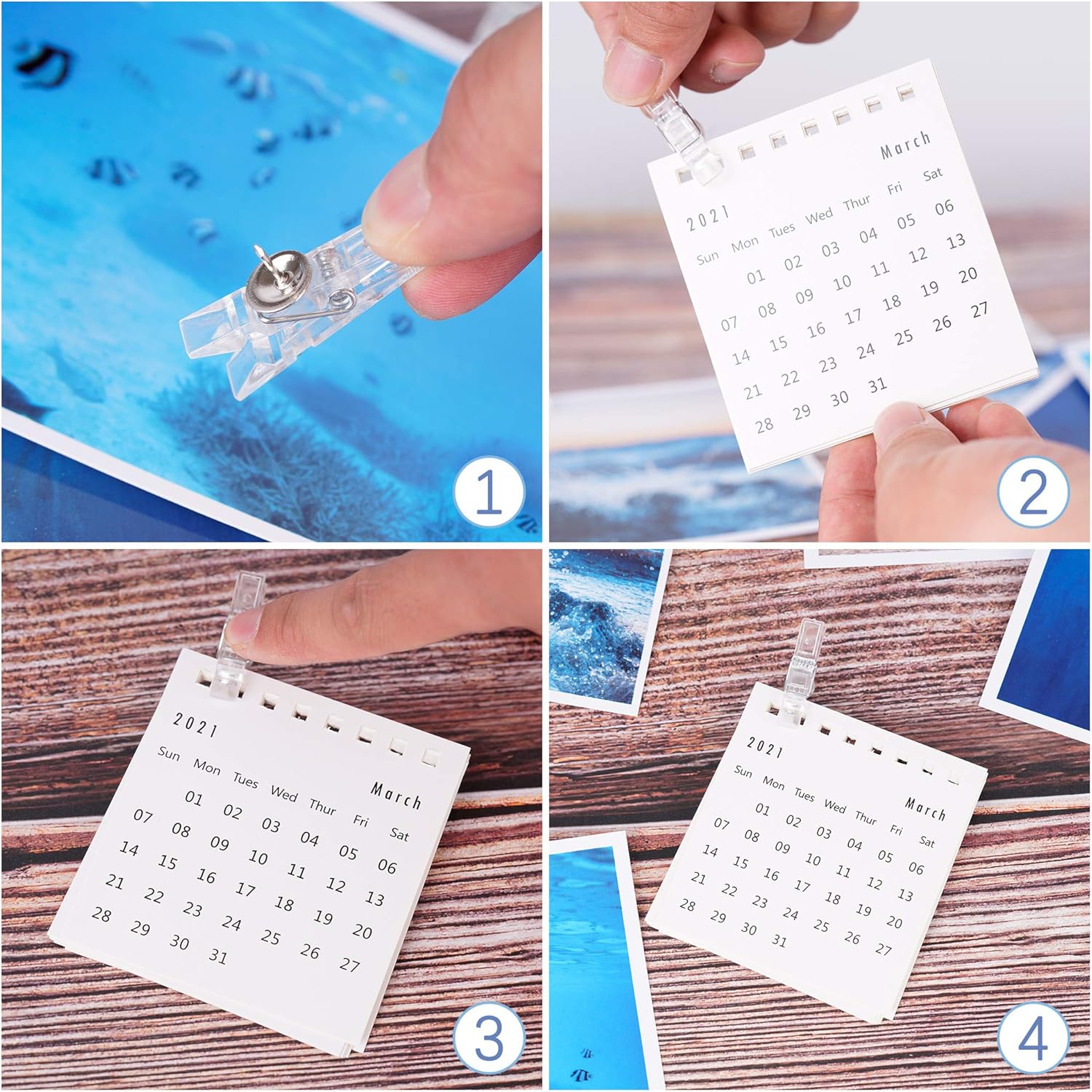 60Pcs Clear Decorative Push Pi - Wallpaper Art And Craft のレビューと価格