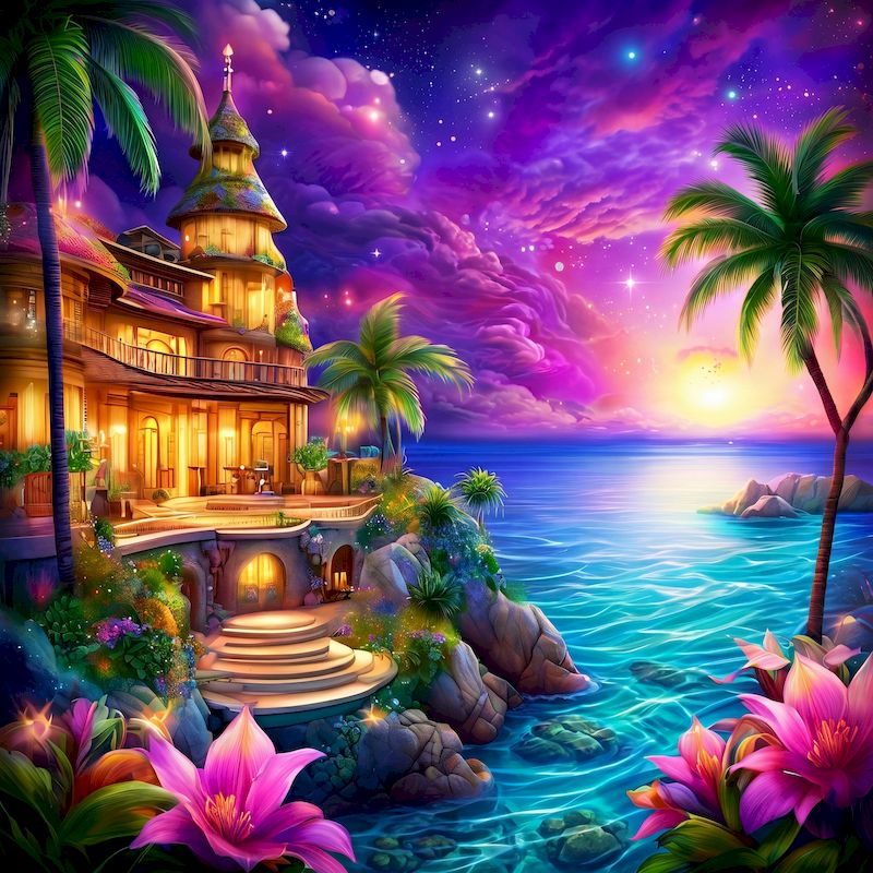 GATYZTORY Seaside Diamond Pain - Wallpaper Art And Craft のレビューと価格