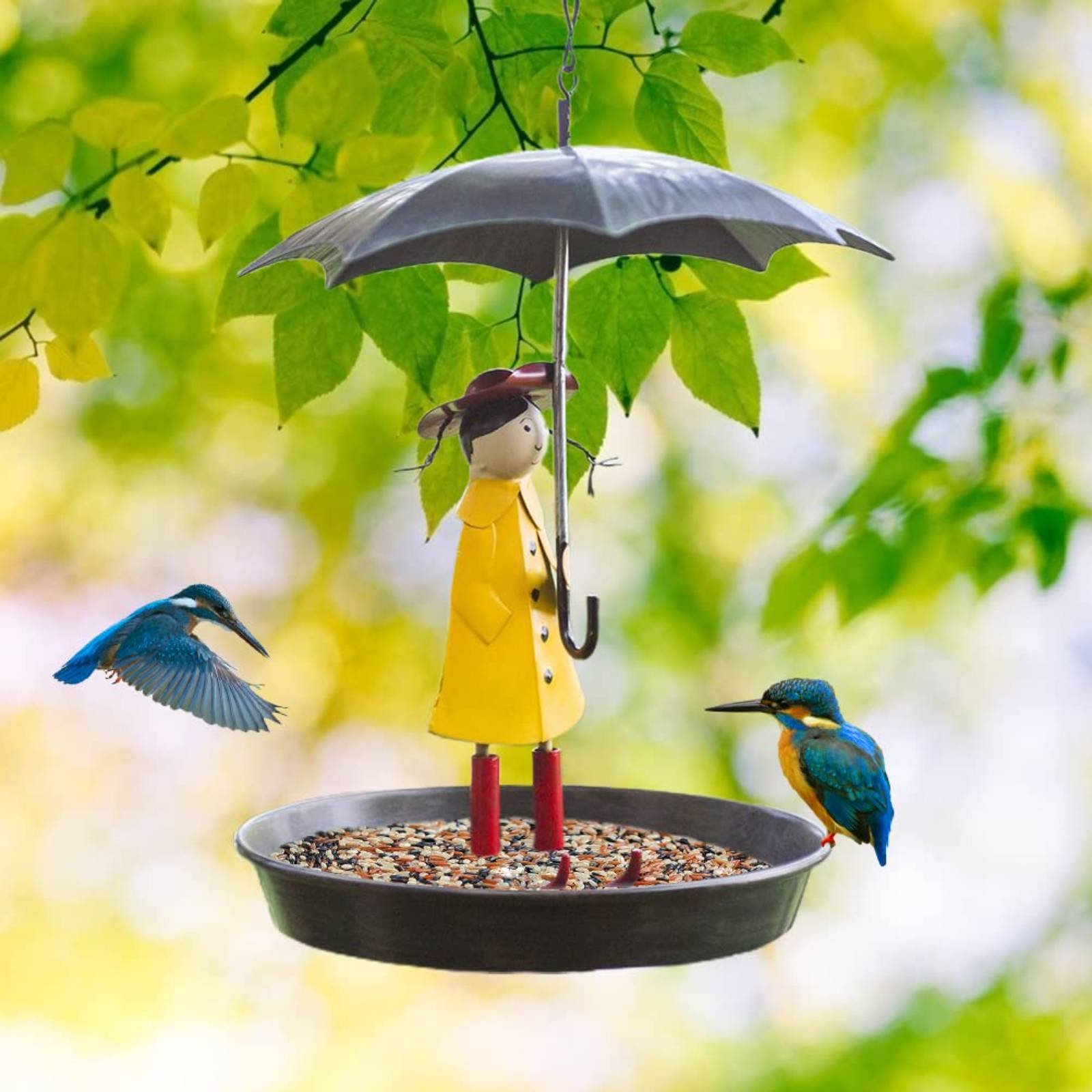 Girl with Umbrella Bird Feeder - Art Craft Umbrella のレビューと価格