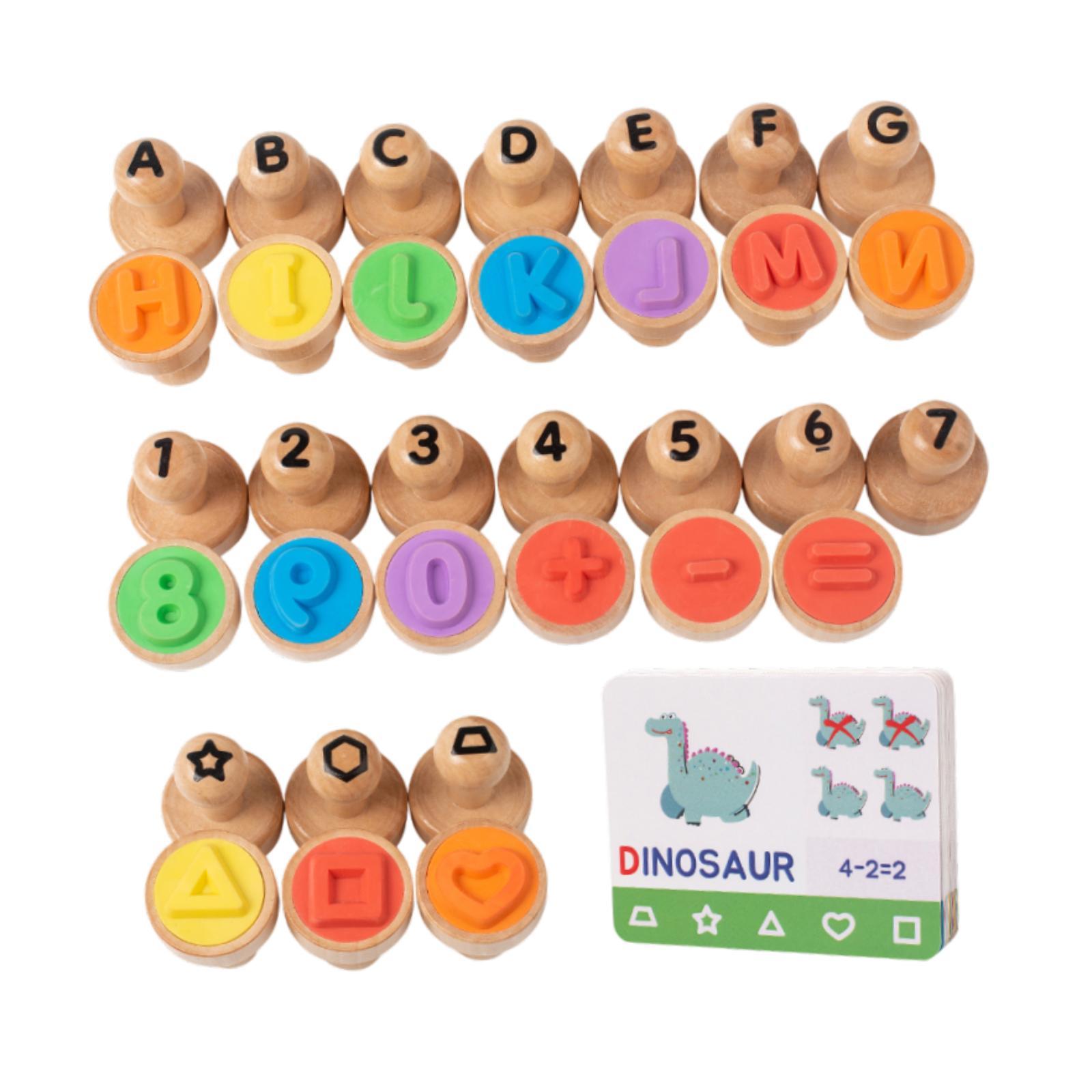 Wooden Alphabet Number Stamp E - Art Craft 3 Year Old のレビューと価格
