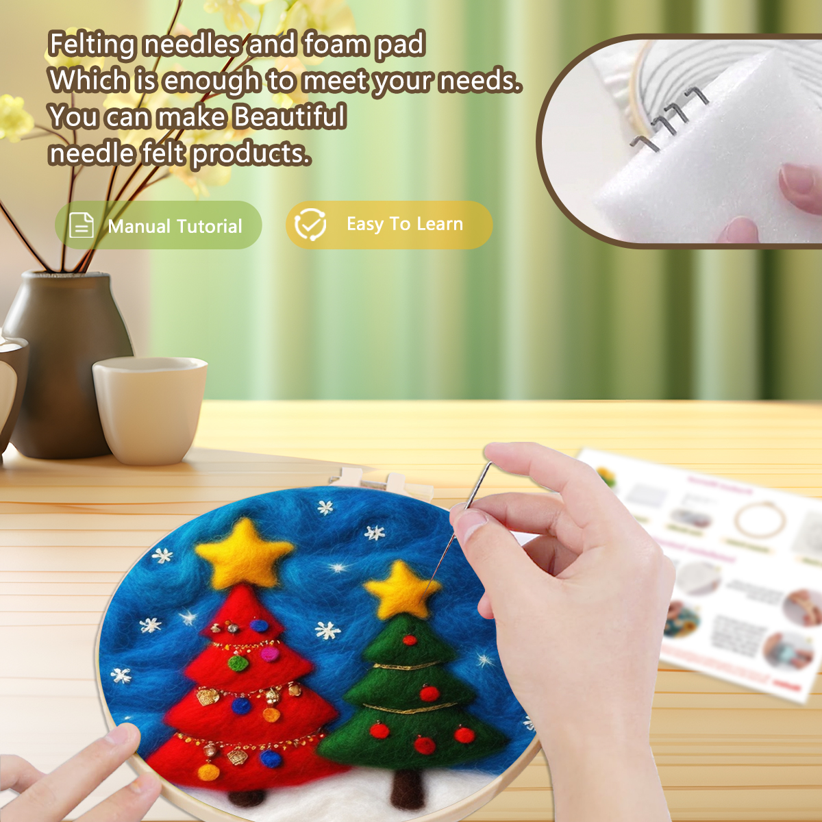 RUOPOTY Wool Felt Painting Pic - Art Craft Kite のレビューと価格