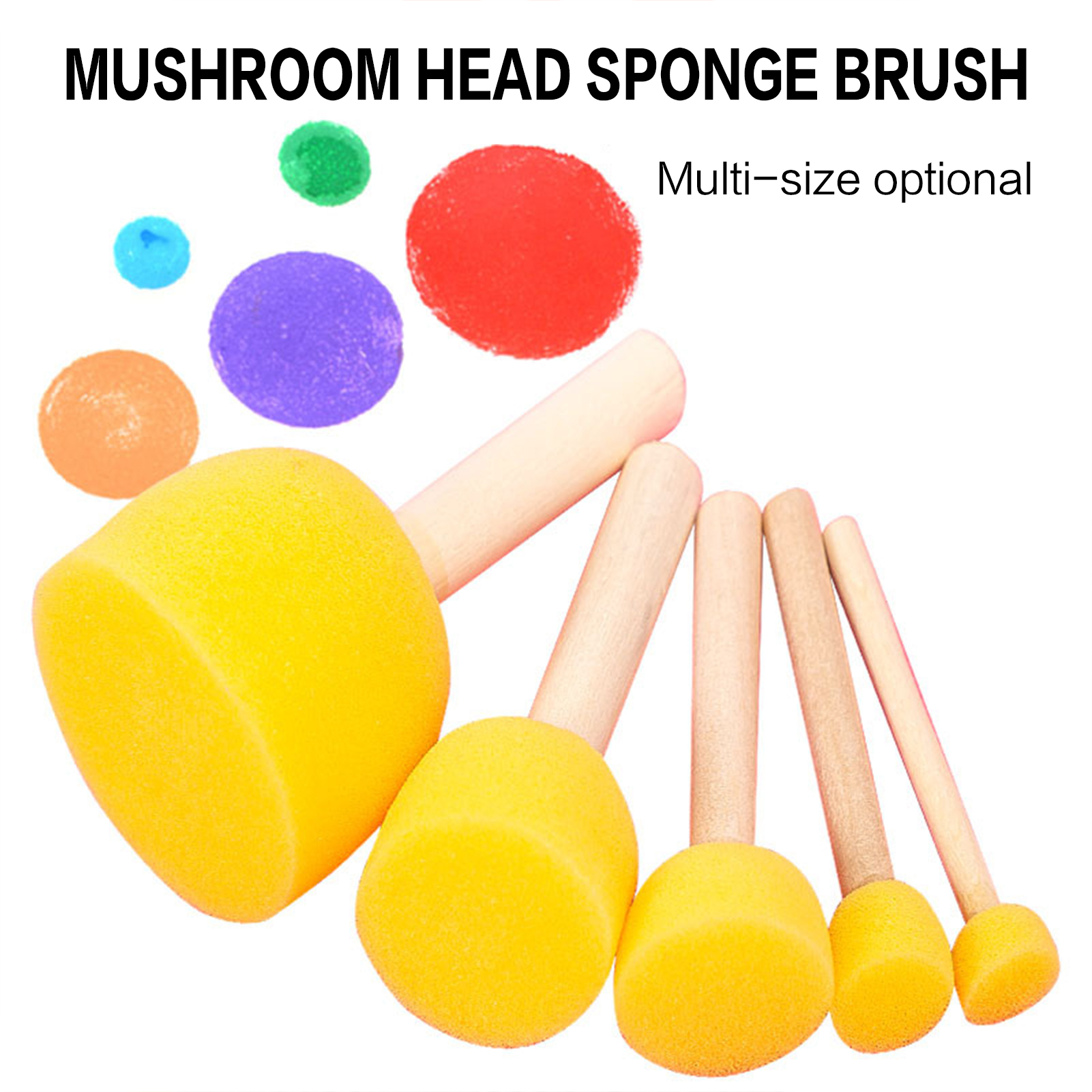 5pcs Round Stencil Sponge Wood - Art And Craft With Paint のレビューと価格