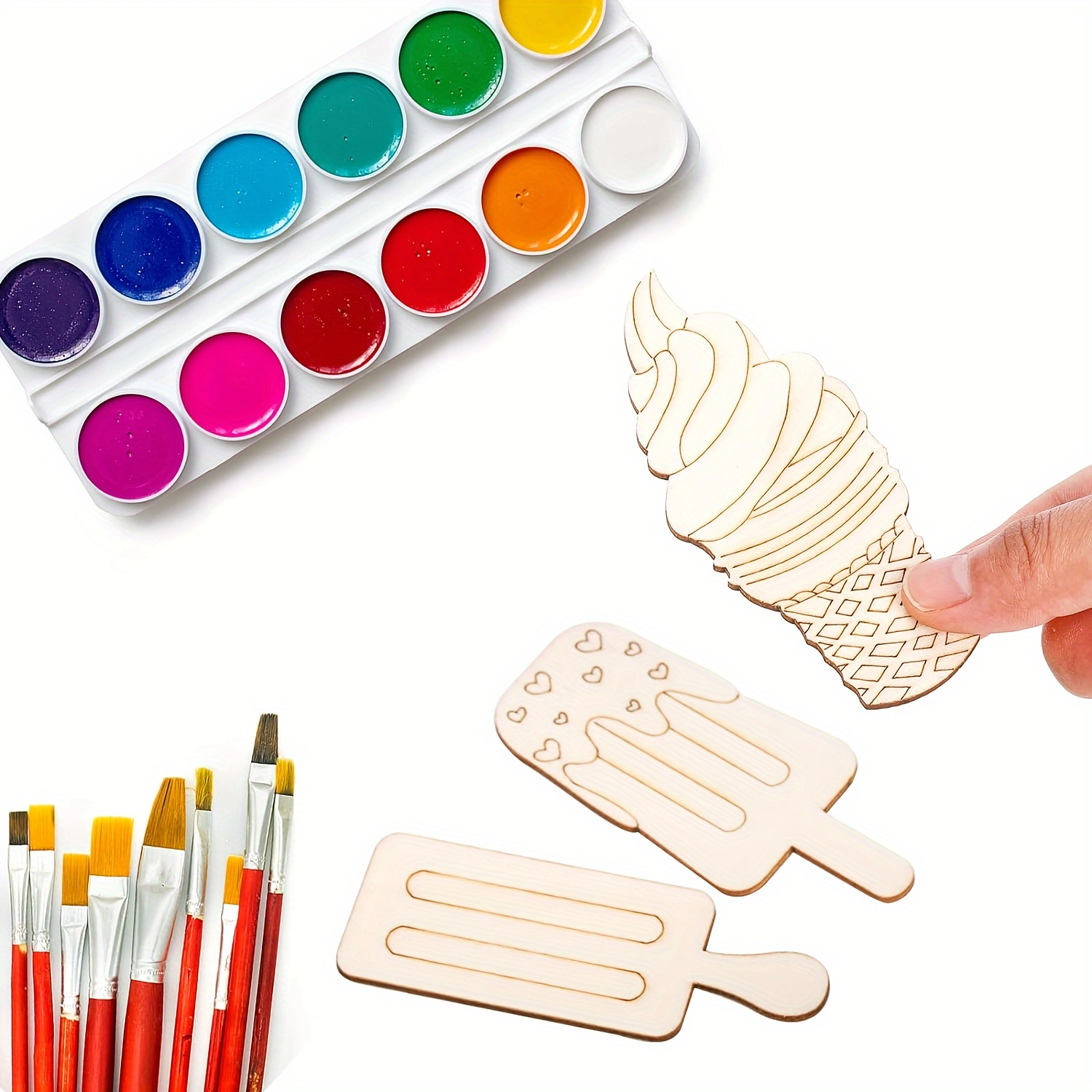 6/30pcs Ice Cream Wood Cutouts - Art Craft Ice Cream のレビューと価格