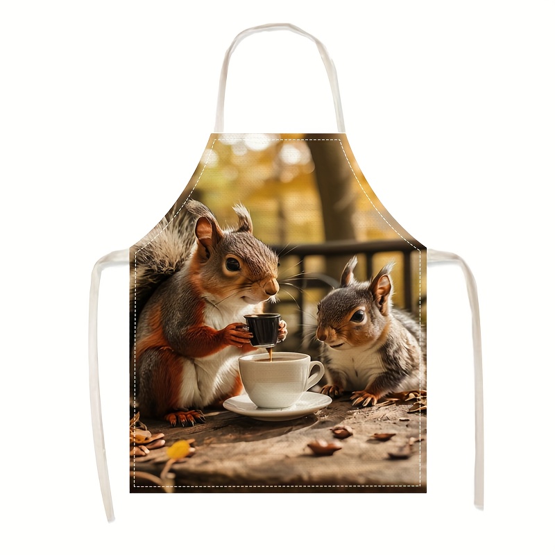 Linen Apron Squirrel Coffee Sc - Art Craft Gift Ideas のレビューと価格