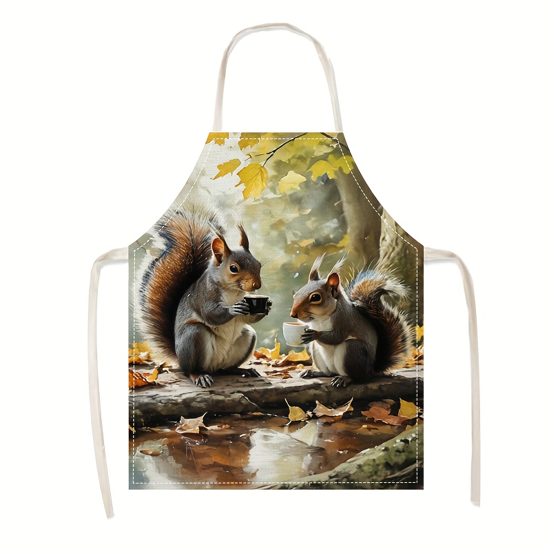 Linen Apron Squirrel Coffee Sc - Art Craft Gift Ideas のレビューと価格