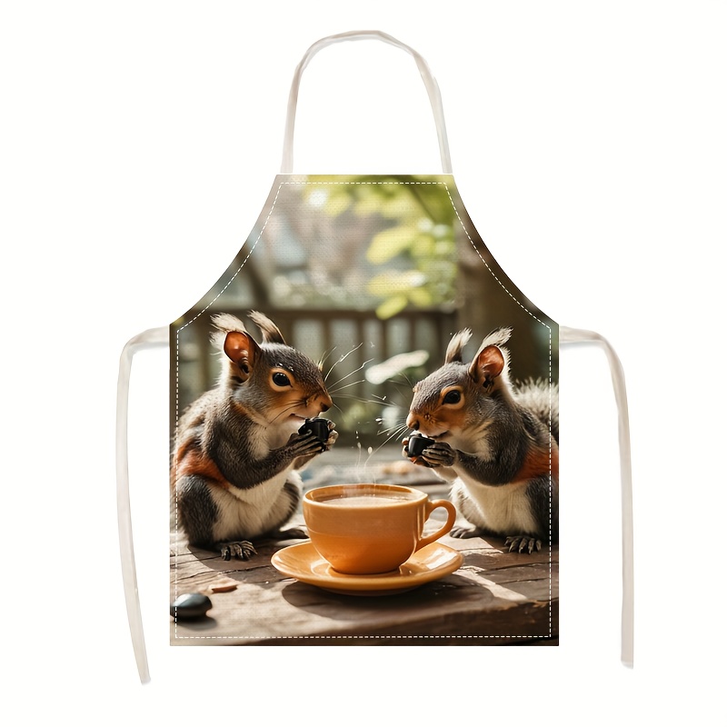 Linen Apron Squirrel Coffee Sc - Art Craft Gift Ideas のレビューと価格
