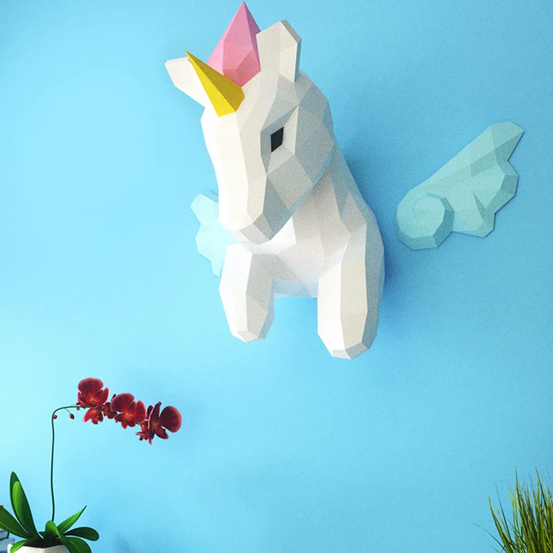 Rainbow Unicorn Animal Wall De - Wallpaper Art And Craft のレビューと価格