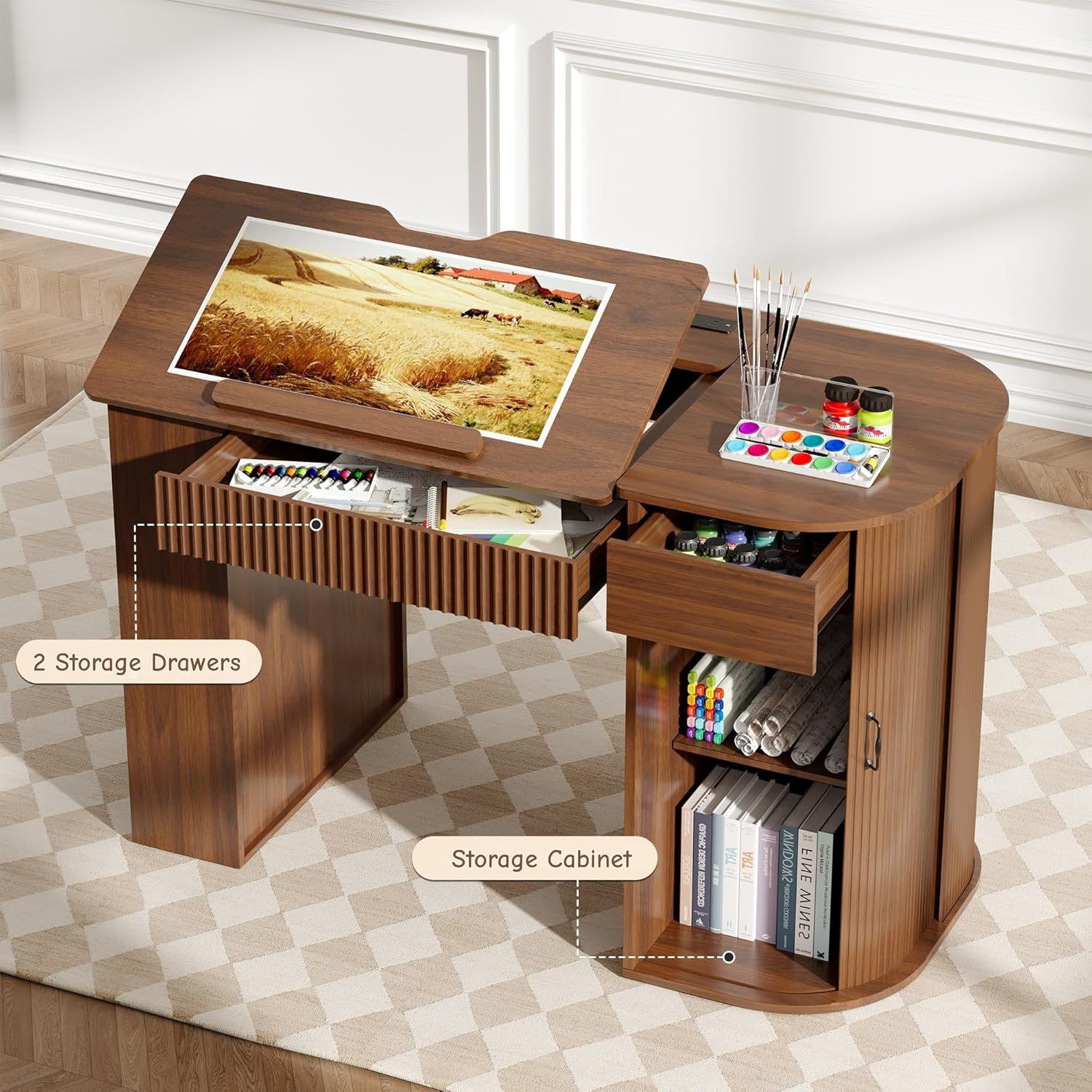Drafting Table with Storage Ca - Art & Craft Job Vacancies のレビューと価格