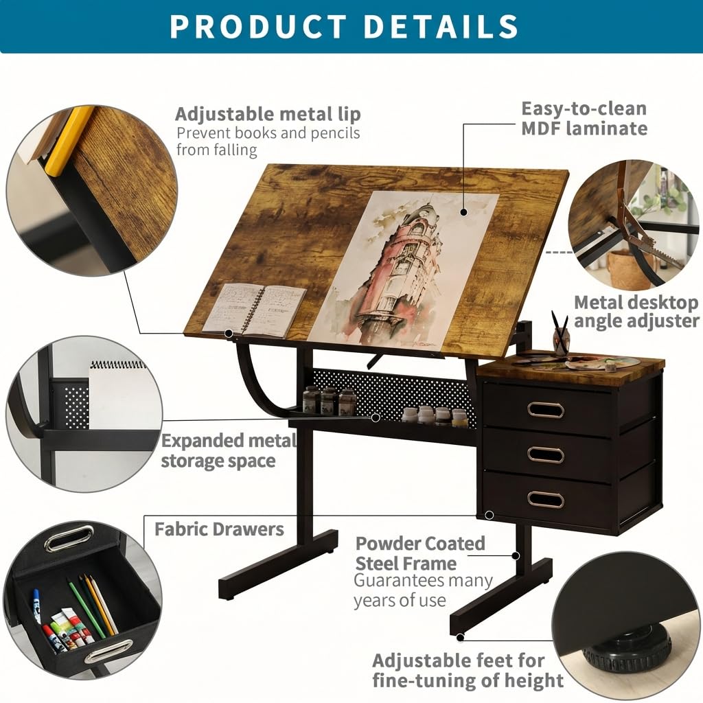 Adjustable Art Desk with Stora - Art & Craft Job Vacancies のレビューと価格