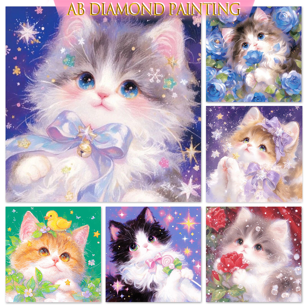 AB Diamond Painting Cute Cat F - Wallpaper Art And Craft のレビューと価格