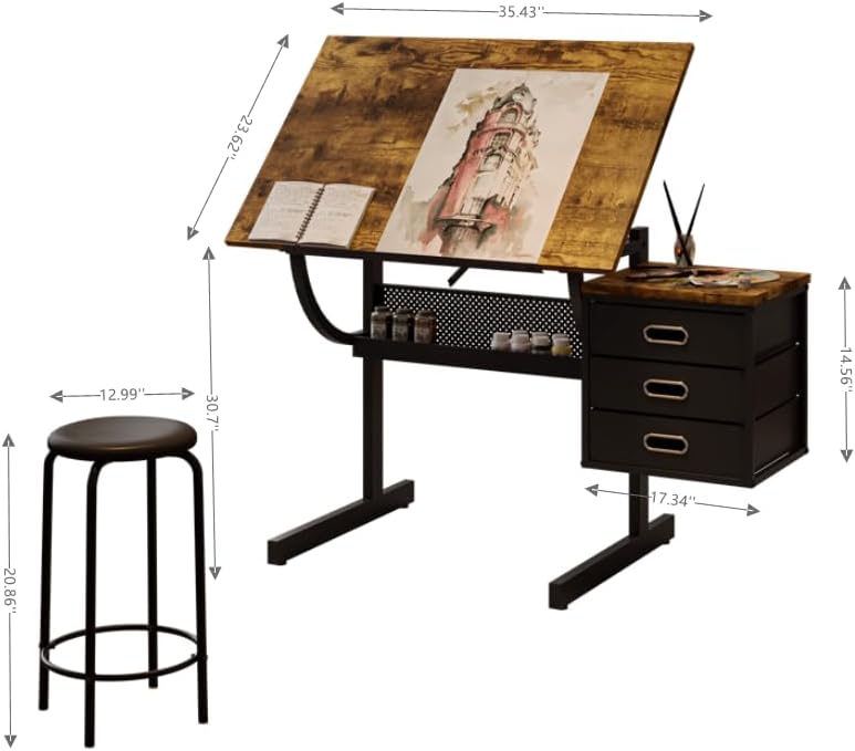 Adjustable Art Desk with Stora - Art & Craft Job Vacancies のレビューと価格