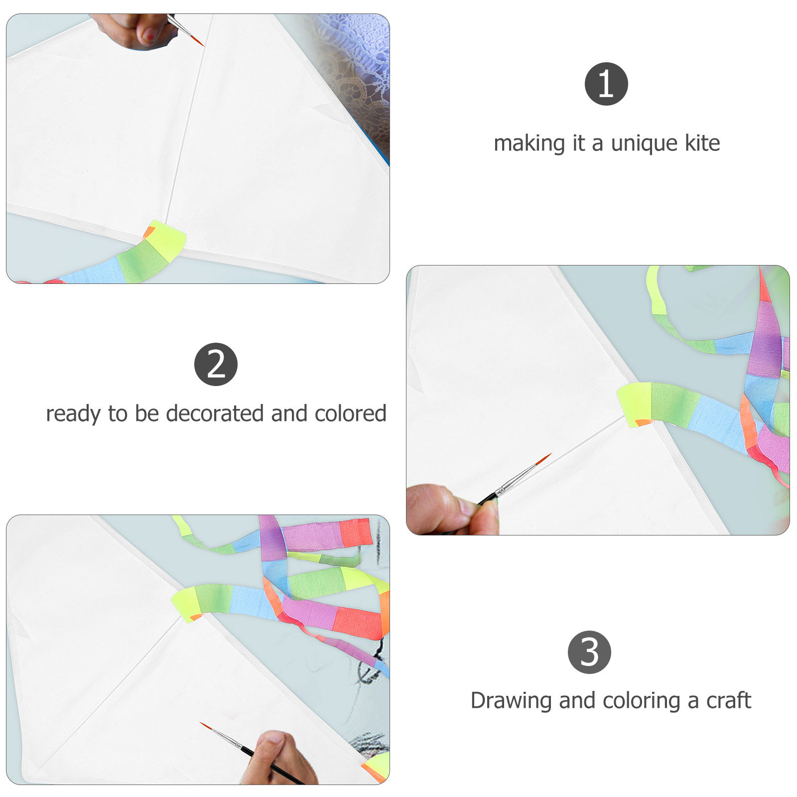 1Set Portable DIY Blank Kite K - Art Craft Kite のレビューと価格