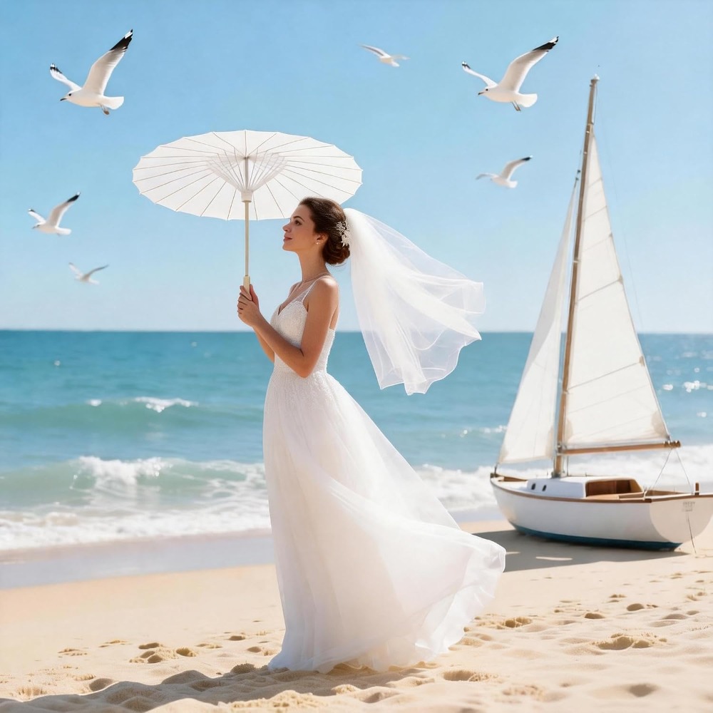 33 Inch White Paper Parasol Um - Art Craft Umbrella のレビューと価格