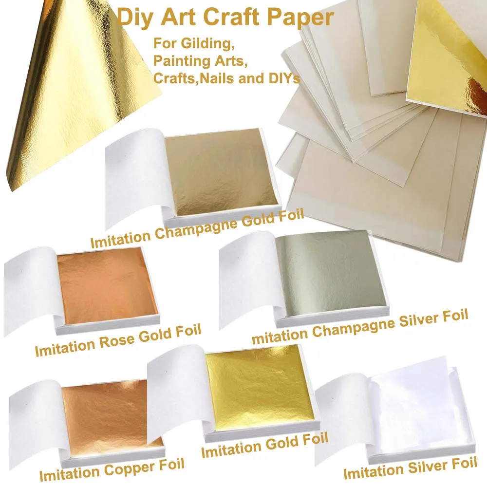 100Pc Colored Golds Leaf Sheet - Wallpaper Art And Craft のレビューと価格
