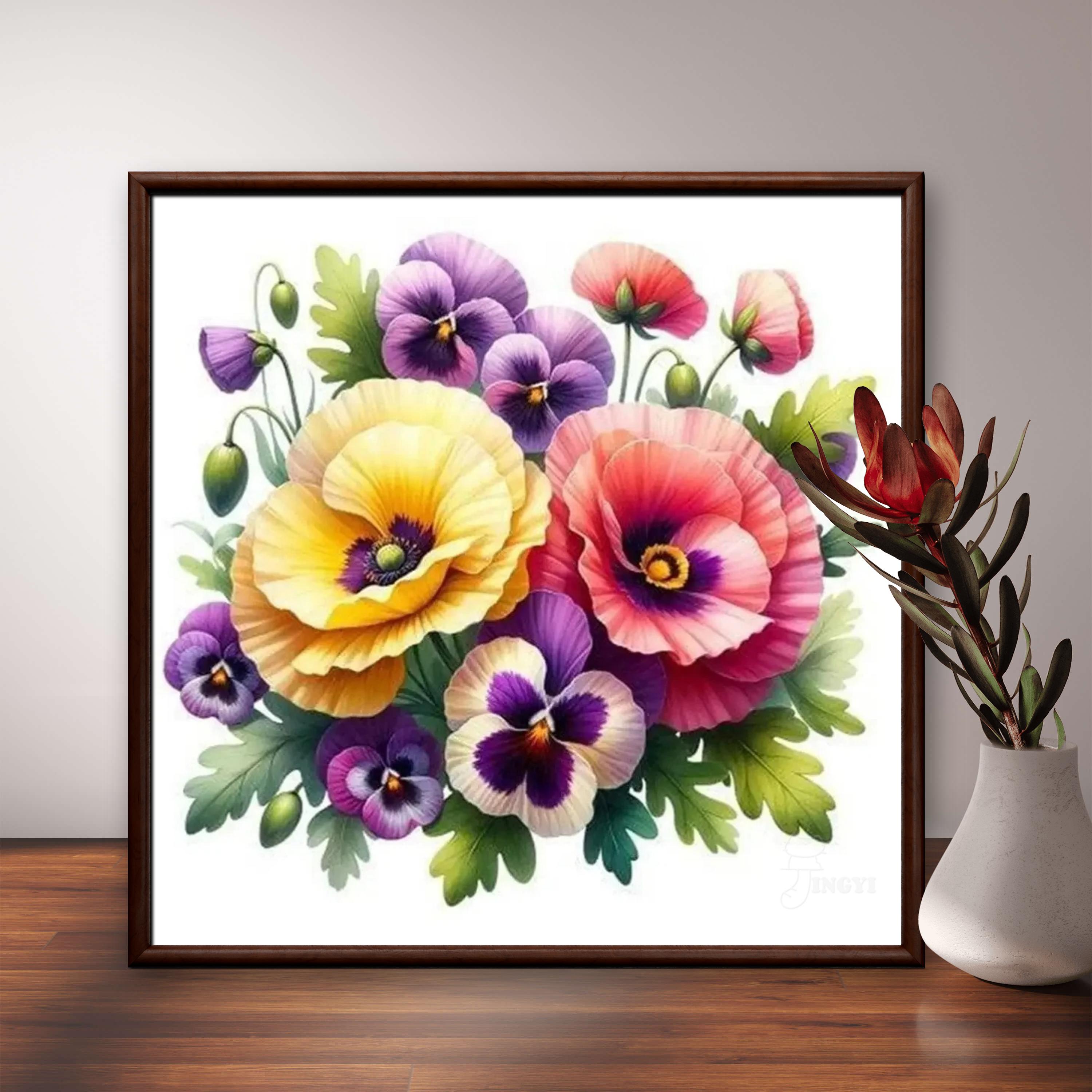 Cross Stitch Rose Poppy Floral - Wallpaper Art And Craft のレビューと価格