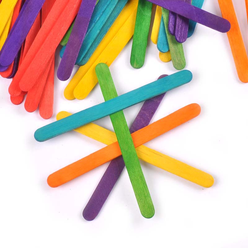 50Pcs/Lot Natural Wood & Color - Art Craft Ice Cream のレビューと価格